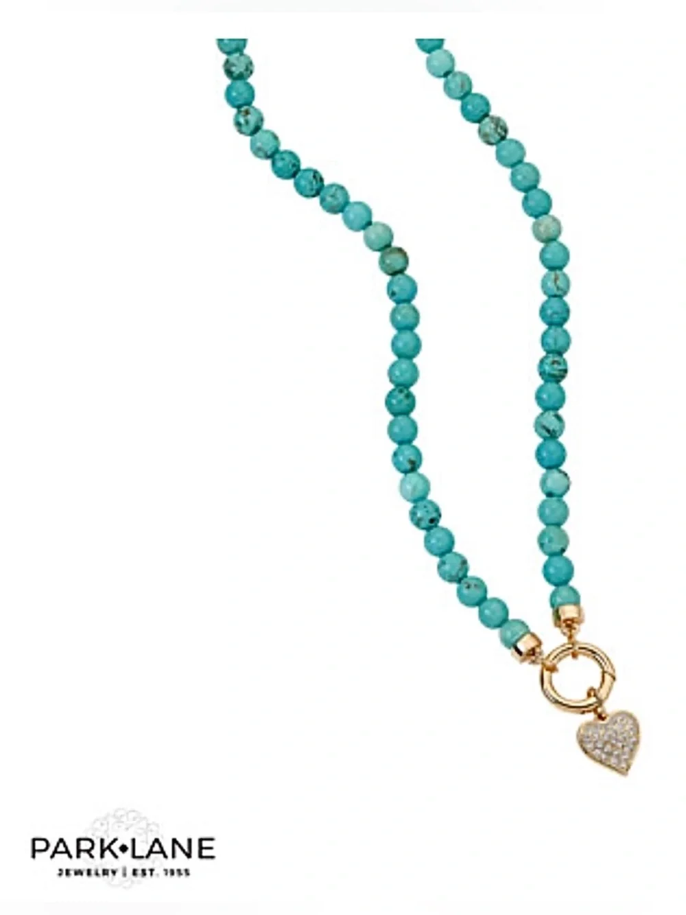 Park Lane SANTORINI Necklace with Gold Pave Heart Charm - Picture 3 of 3